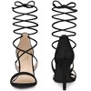 Perphy Women's Lace-Up Open Toe Stiletto High Heels Sandals - 2 of 4