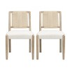 Christopher Knight Home Benitez Rubberwood Upholstered Woven Rope Backrest Dining Chair (Set of 2) - 2 of 4