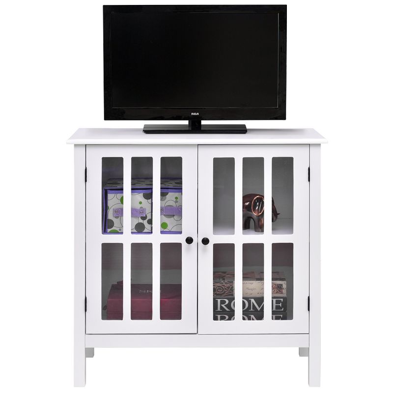 Tangkula Storage Sideboard Glass Door Accent and Display Cabinet White/Brown, 5 of 6