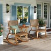 Whisen 2 Pieces Patio Rocking Chair Set, Acacia Wood Outdoor Rockers with Wicker Rattan Seat & Backrest - 2 of 4