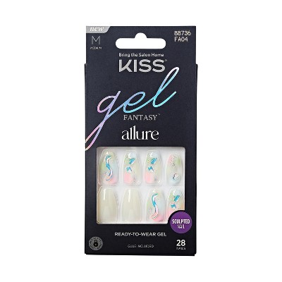 KISS Products Gel Fantasy Allure Fake Nails - Band of Color - 31ct