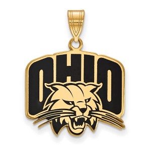 Black Bow Jewelry 14k Yellow Gold Plated Sterling Silver Ohio Bobcats NCAA Large Pendant - 1 of 3