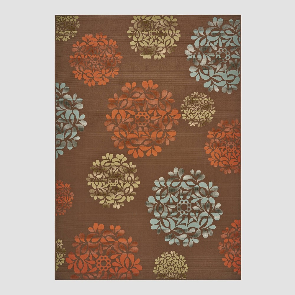  x 11' Henley Floral Outdoor Rug Brown/Blue