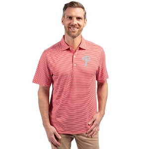 Philadelphia Phillies Cutter & Buck Forge Eco Double Stripe Stretch Recycled Mens Polo - 1 of 1