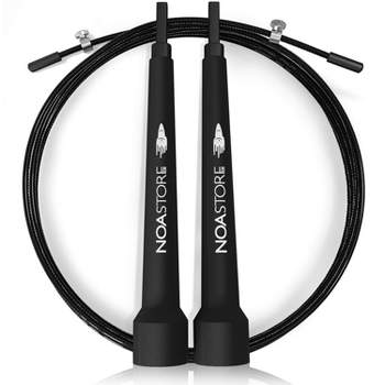 Noa Store Adjustable Skipping Jump Rope, Speed Rope Ideal for Aerobic Exercise, Black