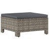 vidaXL Patio Footrest with Cushion Gray Poly Rattan - 2 of 4
