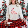 Flamingo Christmas Lights Watercolor - Garment Dyed Long Sleeve - 3 of 3