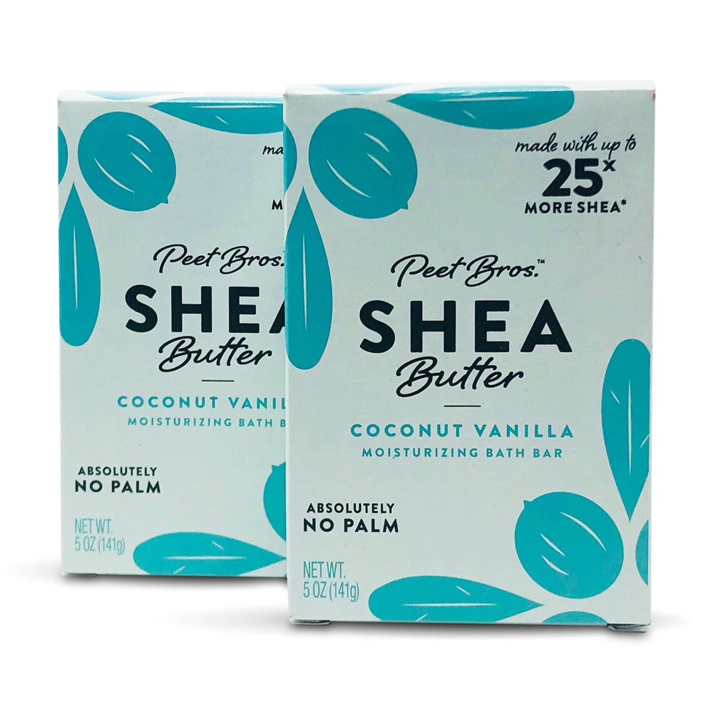 Photos - Shower Gel Peet Bros. Shea Butter Bar Soap - Coconut Vanilla - 5oz/2pk