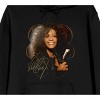 Whitney Houston Face Long Sleeve Men's Black Hooded Sweatshirt - 2 of 3
