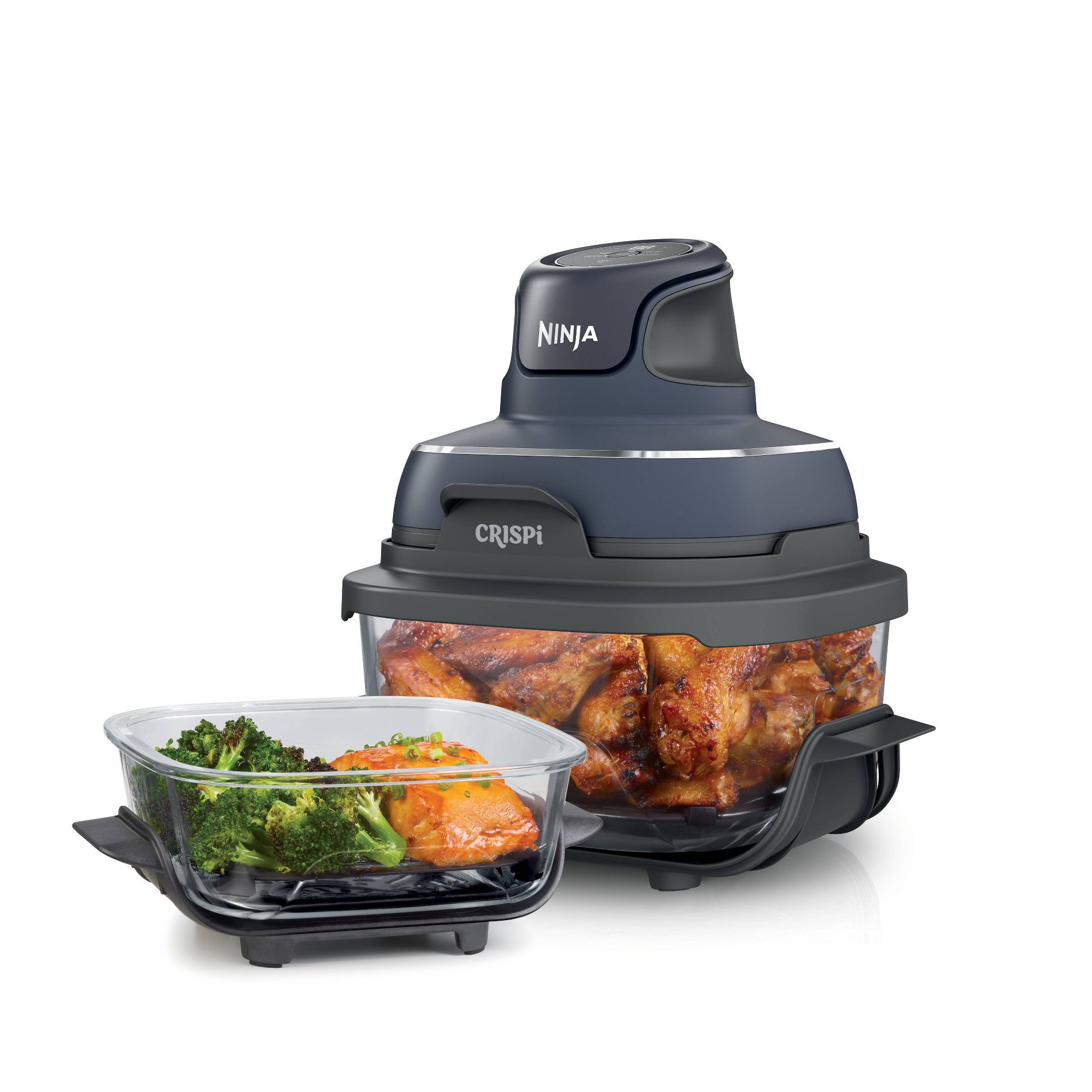 Ninja Crispi Portable Cooking System - FN101GY: 1750W Electric Fryer, 4-Qt Capacity, Dishwasher-Safe Parts, Cyberspace