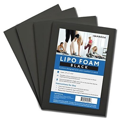 Impresa [4 Pack] Black Lipo Foam - Post Surgery Liposuction Foam for Use with Post Liposuction Surgery Compression Garments