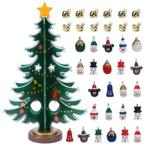 2025 Christmas Advent Calendar, 24 Days Countdown Calendar with Christmas Tree Ornaments for Boys Girls & Kids Party Gift - 1 of 4