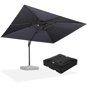 PURPLE LEAF Patio Umbrella with Base Outdoor Rectangle Large Cantilever Umbrella Heavy Duty Outdoor Market Umbrella for Garden Deck Backyard Pool - 1 of 4