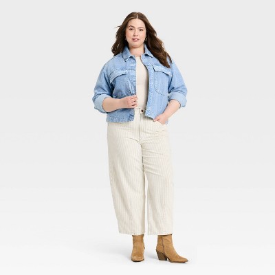 Universal Thread Women's Cropped Painter Denim Jacket - Universal Thread™ Medium Wash XS — фото 3