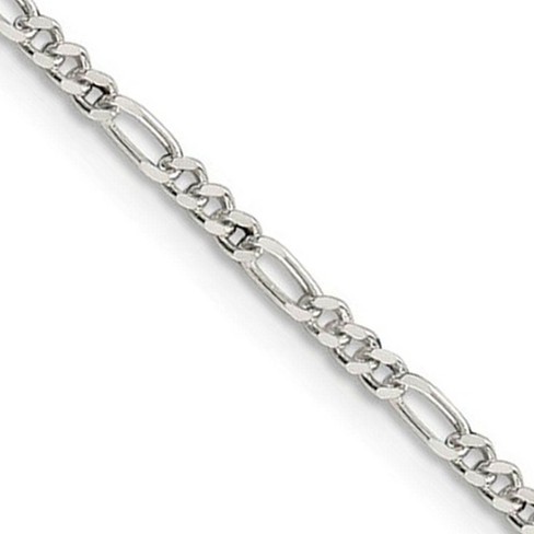 Black Bow Jewelry 2.25mm Sterling Silver, Solid Figaro Chain Necklace - image 1 of 4