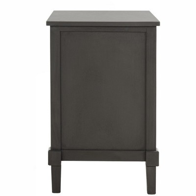 Transitional Gray Pine Wood Storage Side Table with Drawer