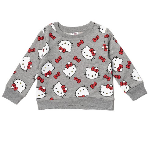 Hello Kitty Toddler Girls Pullover Sweatshirt Grey 2T