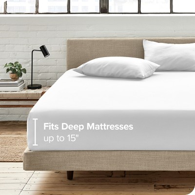 King Size Gray Organic Cotton Sateen Fitted Sheet
