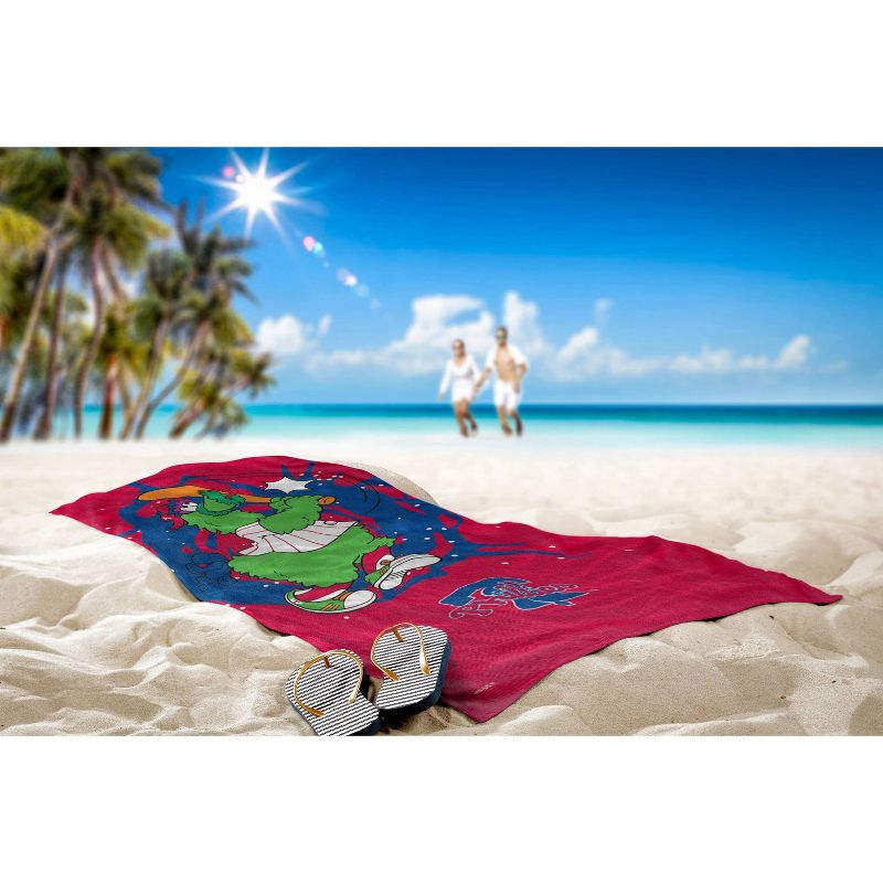 30&#34;x60&#34; MLB Philadelphia Phillies Mascot Printed Beach Towel, 2 of 4