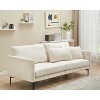 3 Seater Fabric Sofa Couch with Lumbar Pillows, 78'' Compact Sofa with Solid Metal Legs, Beige Upholstery for Small Spaces, Beige - 3 of 4