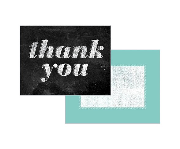10ct Chalk Talk Thank You Cards - Green Inspired