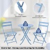 3 Pieces Folding Patio Furniture Sets with Table & 2 Chairs, Heavy-Duty Flat Tube Metal Frame for Balcony Lawn Garden Poolside - 2 of 4