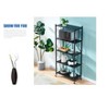 J&V TEXTILES Foldable Storage Shelf with Wheels - Metal Collapsible Shelving Unit Display, Rolling Cart for Books Kitchen Storage Shelves - 2 of 4