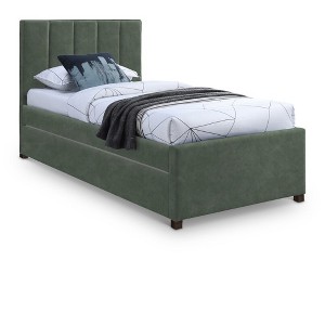 Meridian Furniture,Hudson Vegan Leather Twin Trundle Bed - 1 of 4