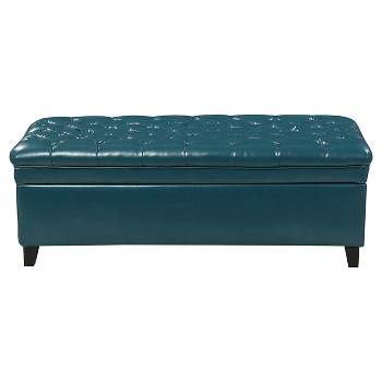Juliana Tufted Faux Leather Storage Ottoman - Christopher Knight Home