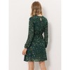 INSPIRE CHIC Women's Choker V Neck Vintage Flared Gilding Metallic Shiny Star A-Line Dress - 4 of 4