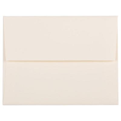 JAM Paper A2 Strathmore Invitation Envelopes 4.375 x 5.75 Natural White Linen 99761