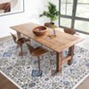 Washable Area Rug Vintage Floral - Foldable Thin Soft Low-Pile Carpet, Non-Slip TPE Backing Floor Cover for Living Room Bedroom (Machine Washable) - 4 of 4