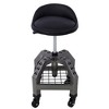 Rolling Shop Stool for Garage with Casters, Adjustable Height 360° Swivel Shop Seat with Tool Tray Storage, Lower Shelf Ergonomic Padding - 4 of 4