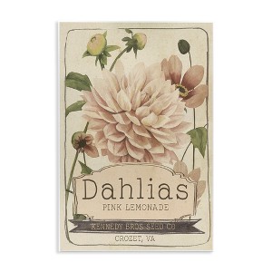Stupell Industries Pink Lemonade Dahlias Vintage Floral Seed Packet Wall Plaque Art - 1 of 4