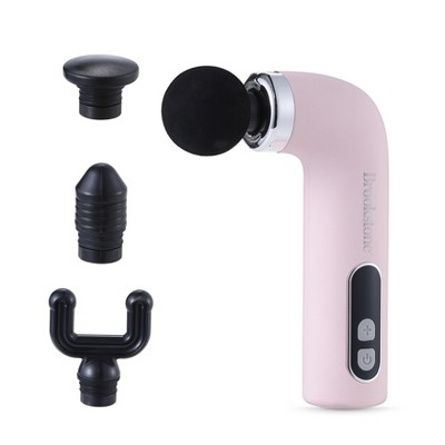 Brookstone Compact Cordless Percussion Massager – Rechargeable with 9 Speeds, 4 Heads & LED Display
