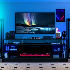 Hyleory Christmas 70'' fireplace Colorful Fireplace TV Stand with Storage, 7 Colors, Remote Control Control For Living Room - 1 of 4