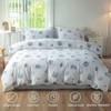 100 Washed Cotton Duvet Cover - Nautical Coastal Bedding Set with Seashell Print, Blue, Queen Size, Zipper Closure, 4 Ties - 2 of 4