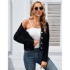 WhizMax Women's Cropped Cardigan V Neck Long Sleeve Soft Knit Rib Bolero Shrugs Sweater - 4 of 4