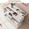 Aoibox White Dresser with 5 Fabric Storage Drawers Wooden Top Steel Frame Modern Chest for Bedroom Closet Kids Room - 4 of 4