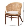 bali & pari 2pc Lumajang Rattan and Wood Dining Chair Set Light Honey/White/Walnut Brown - 3 of 4