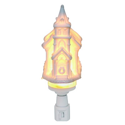 Transpac Artificial 8 in. White Christmas Light Up Religious Night Light