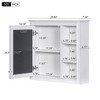 NicBex Wall Mounted Bathroom Storage Cabinet,30'' x28'' Medicine Cabinet with 3 Open Shelves and Mirror,Bathroom Storage Cabinet for Bathroom - 3 of 4