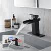 ChicFurnit Bathroom Sink Faucet Waterfall Design One Handle for Modern Bathrooms, Black, 9.8"*8.3"*3" - 4 of 4