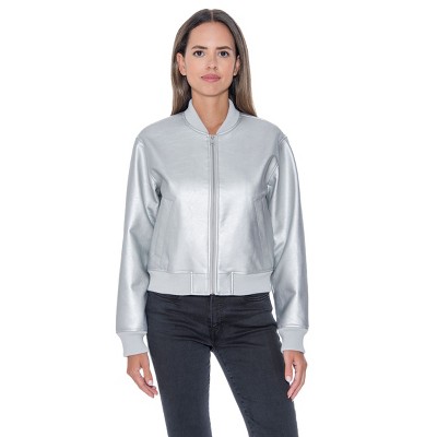 Women's Faux Leather Bomber - S.E.B. By Sebby