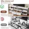 Industrial TV Stand with 2 Drawers, Entertainment Center, Rustic Media Console with Storage Shelves, Open Design - 4 of 4