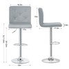 VECELO Set of 2/4 PU Leather Adjustable Bar Stools, Swivel Counter Chairs with Back - 3 of 4
