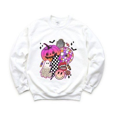Simply Sage Market Women's Graphic Sweatshirt Pumpkin Ghost Collage