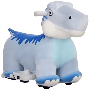 Qaba 6V Battery Powered Kids Electric Ride on Animal Toy with Music Forward, Foot Pedal for Girls Boys Aged 18-36 Months - 1 of 4