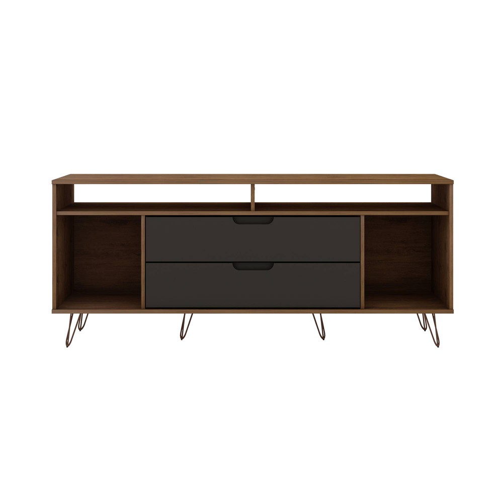 Rockefeller TV Stand for TVs up to 60'': Media Console with Storage - Manhattan Comfort