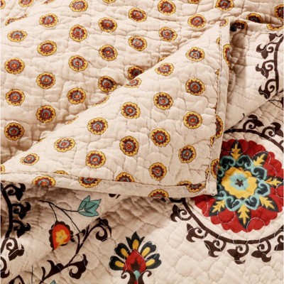 Boho-Chic Multicolor Cotton Reversible Throw Blanket